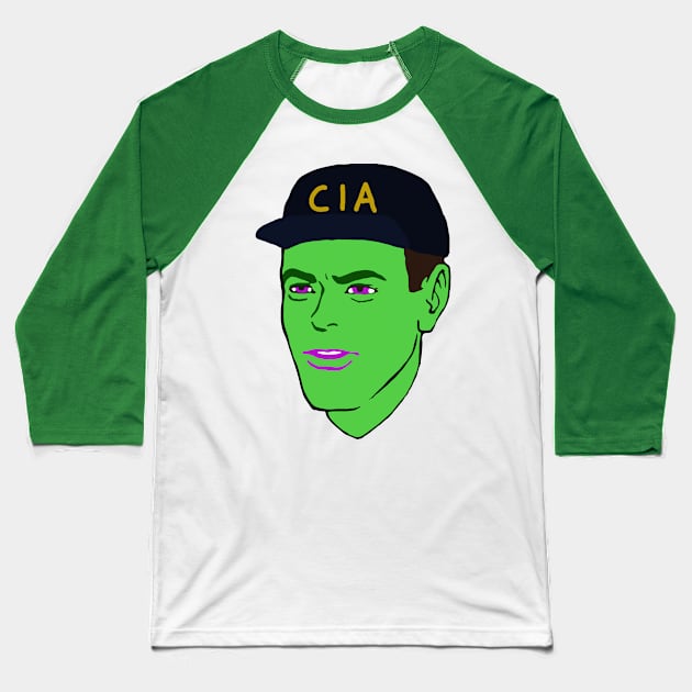 CIA Glow Guy - Meme, Glow In The Dark, Terry Davis Baseball T-Shirt by SpaceDogLaika